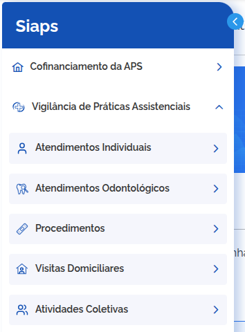 Figura do menu lateral da área pública